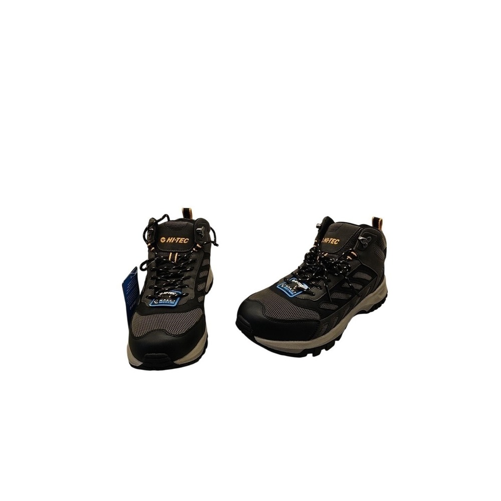 Men's Hiking Boots Size 9.5 Hi-Tec Dark Grey Crest Mid Top Work Lightweight New